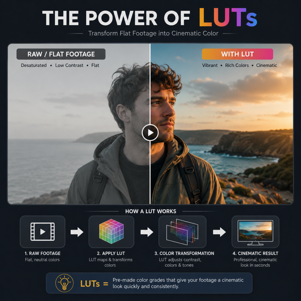 LUT چیست؟ آموزش جامع کالر گریدینگ و تاثیر آن در ویدیو ودینگ